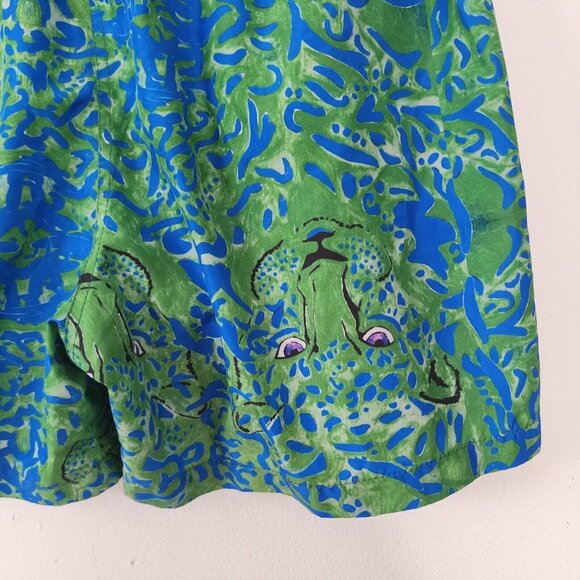 Ferdinando Fusco Mens Swimsuit Shorts Green Blue Tiger Made in Italy Small - Picture 5 of 8